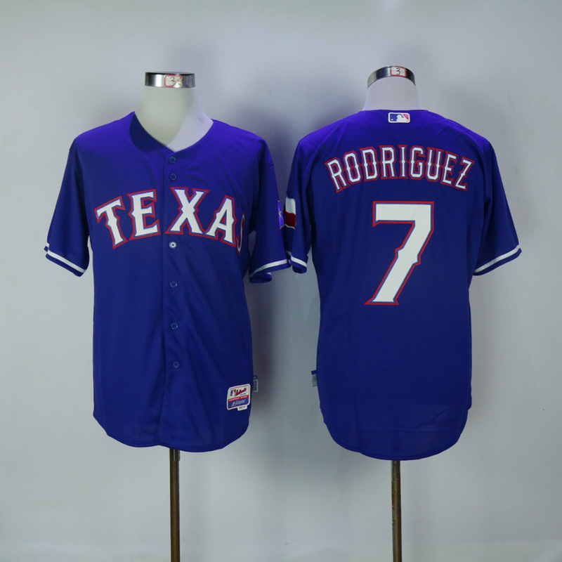 2017 MLB Texas Rangers #7 Rodriguez Blue Jerseys